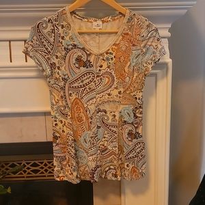 Dress barn Fit and Flare Paisley Top
